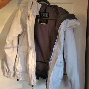 Burton White and Gray DryRide Ski/Snowboarding Jacket